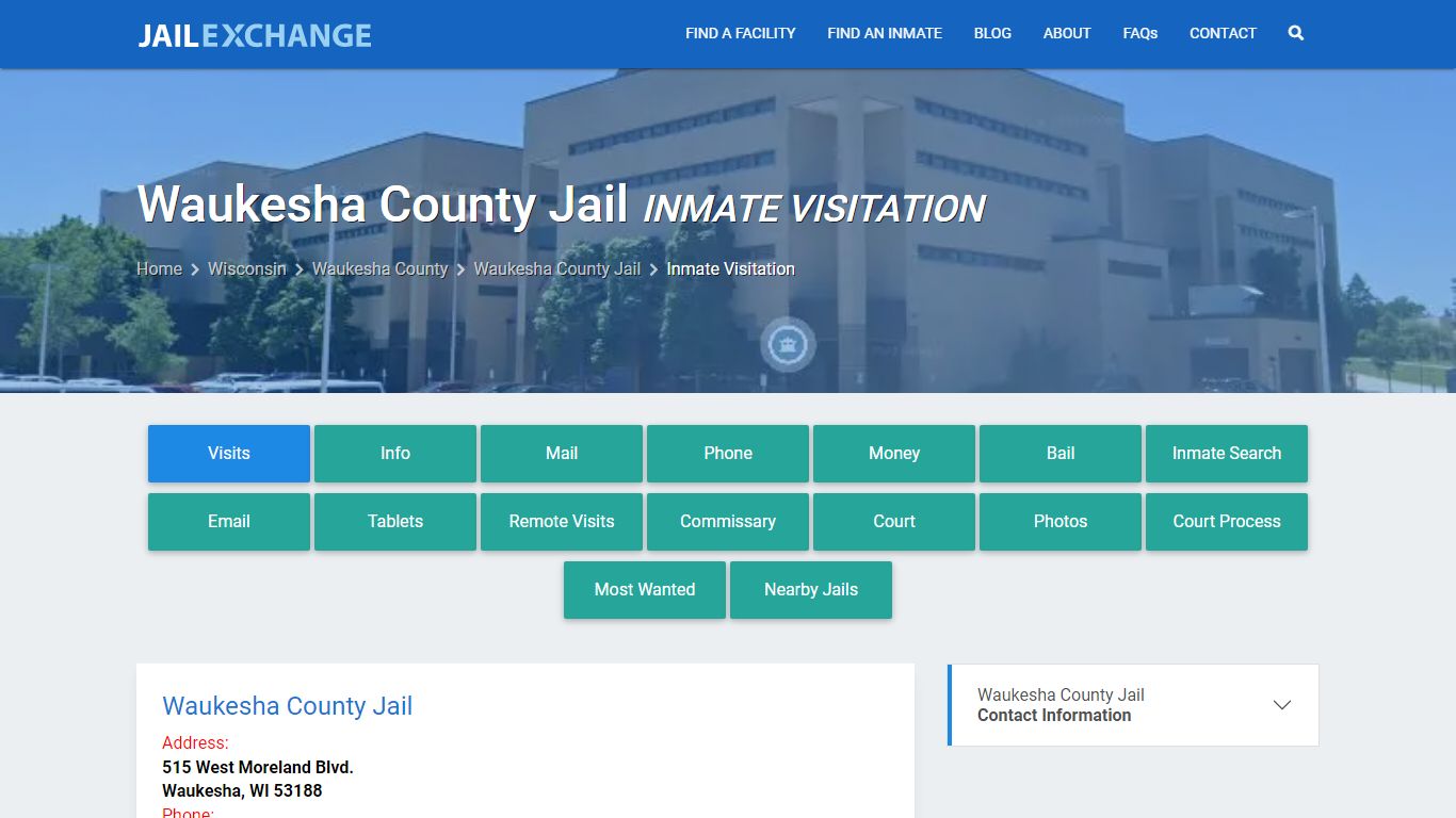 Inmate Visitation - Waukesha County Jail, WI - Jail Exchange