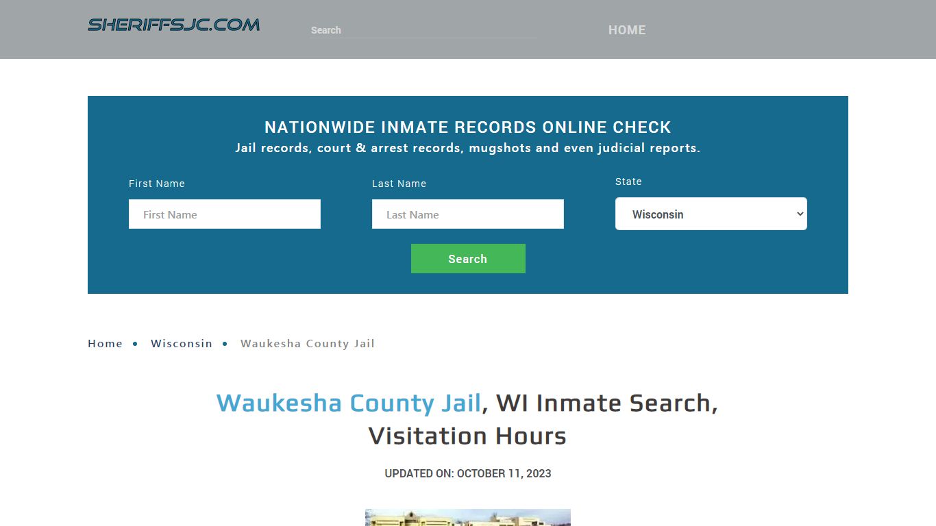 Waukesha County Jail, WI Inmate Search, Visitation Hours